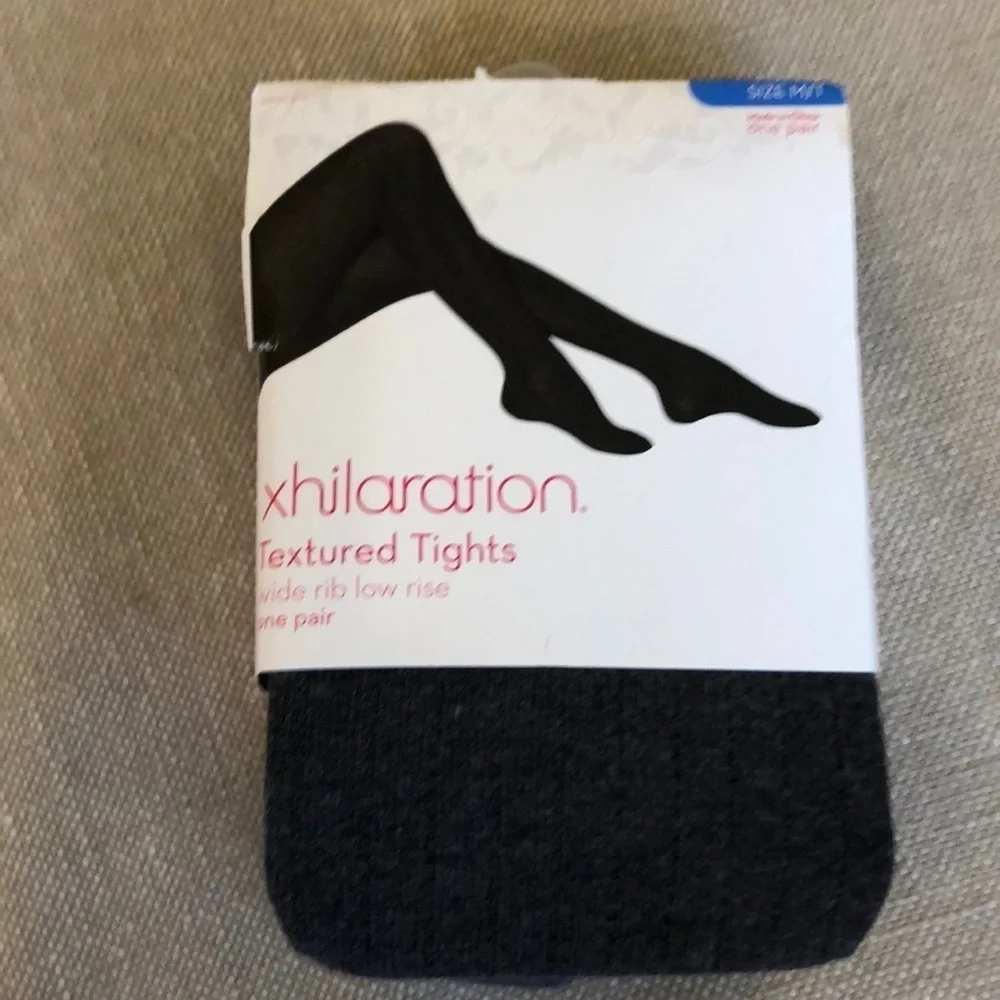 Gray Heather Wide Rib Tights Medium/Tall NEW!